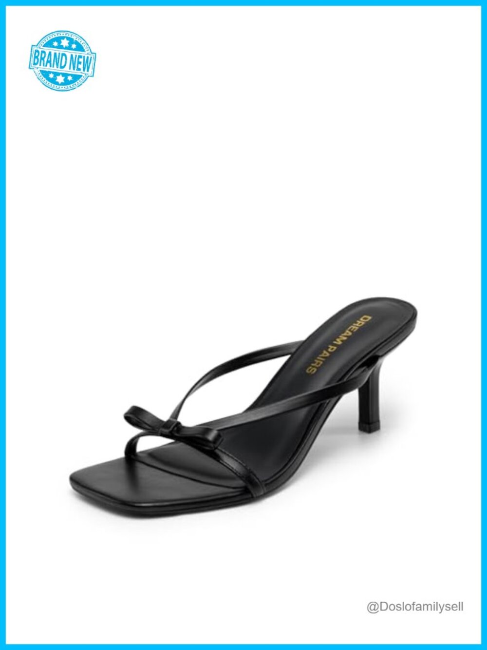 Faux Leather Bow Kitten Heel Thong Sandals Slip-On Comfort